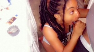 Girl in cute outfit get fuck hard after she sneak in Jamaican guy room ebony vs bbc fuck a fan