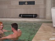 Triple Cum Load for Seductive Babes Kiara Lord and Eveline Dellai in DP Party after Winning the Sex Competition 4/16