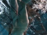 Russian girl Edwiga swims nude in the pool in Russia 12/16