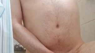Hard in the Hot Shower w/ Huge Cumshot!!