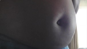 Chubby ebony complains about diet