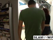 Redhead gets pounded while he watches 10/16