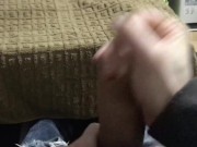 エロビデオを見ながら頑張って手のひらに射精。