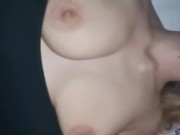 Huge cumshot on hotwife body 3/16