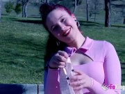 Redhead babe gives a show of PUBLIC NUDITY before her hardcore drilling 6/16