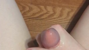 Stroking Cock Until Cum Oozes Out