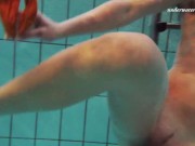 Swimming pool erotics in cute fishnets 16/16