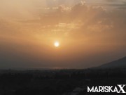 Two busty ladies take turns with this big dick outside 1/16