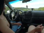 Public Handjob in a Car Next to the Road - POV Cock Stroking 11/16