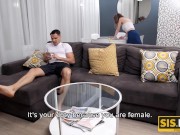 SISPORN. Cunning student penetrates winsome stepsister's shaved vagina 2/16