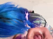POV blowjob deepthoat cute housemaid fetish