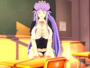 Huge tits girl after class humping table 3D 3/16