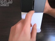 Horny guy uses an automasturbator moaning heavily experiencing the best orgasm Unboxing TRYFUN 1/16