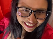 SURPRISE BLOWJOB after the interview with cumshot in her mouth - MAMICOLOMBIANA 1/16