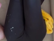 Cum on black leggings  16/16