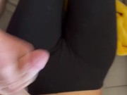 Cum on black leggings  8/16
