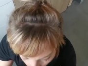 Amateur slut roomate pays the rent! POV EYE CONTACT BLOWJOB