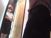 BBW MILF trying on shorts in fitting room. 9/16