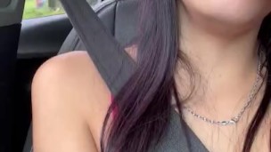 I touch myself in front of the driver