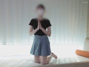 【素人】20歳♡色白美乳彼女を私服のまま立ちバック連続絶頂＆中出し 女子大生/美少女/スタイル抜群/色白/美乳/素人カップル/パイパン/中出し/立ちバック/일본여대생과 질내사정섹스 1/16