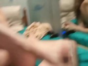 HOMEMADE AMATEUR couple.. milf toying her HER TIGHT JUICY WET PUSSY ...THEN REVERSE COWGIRL