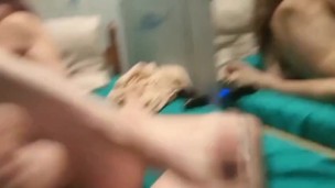 HOMEMADE AMATEUR couple.. milf toying her HER TIGHT JUICY WET PUSSY ...THEN REVERSE COWGIRL