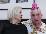 Blonde MILF fulfills her fantasy with 2 guys: a MMF THREESOME!! 13/16