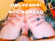 Tight petite pussy fucks big dick while riding 7/16