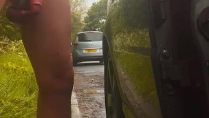 Wanking for a stranger naked in public 
