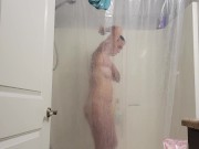 Girlfriend taking a shower