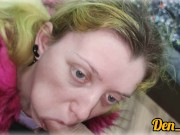 cute schoolgirl in a jacket learns to do a blowjob and gets a lot of sperm on her face and jacket 8/16