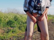 Milf Get's Public Outdoor Blowjob With Creampie And Squirts In Her Pants 15/16