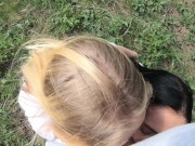 Double Blowjob in the Woods from Slutty Girlfriends 14/16