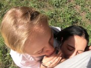 Double Blowjob in the Woods from Slutty Girlfriends 9/16