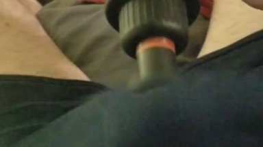 Massager makes me cum thru boxers - hands free - toes curl