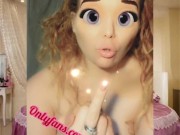 Flirty and naked with big anime eyes 3/16