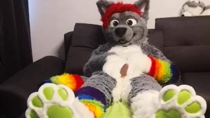 Wolf cum twice in a row (huge cumshot)