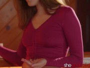 Babe Has First Lesbian Sex After Massage 1/16