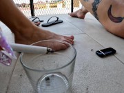 Two girlfriends smoke a cigarette 7/16