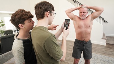 Family Dick - Naughty Boys Give Their Stepdad Impromptu Photoshoot That Turned Into Hot Threesome