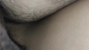 Batiéndole la leche a culo preñado