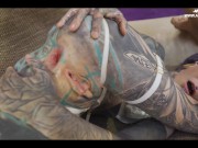 Zero Pussy-I get passionate ANAL FUCK from XL DICK balls deep sloppy blowjob prolapse facial tattoo
