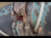 Zero Pussy-I get passionate ANAL FUCK from XL DICK balls deep sloppy blowjob prolapse facial tattoo 4/16