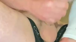 Jerking my big cock in my Calvin Klein underwear 