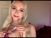 JOI POV Cute Blonde Gives You Handjob In Shiny Bathing Suit & Sunglasses RolePlay - Remi Reagan 1/16