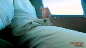 Public BUS exhibitionist - HUGE LOAD over myself while people around! - Johann Wood