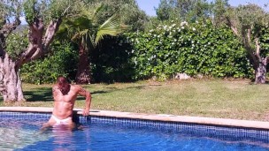 skinfit thong by the pool