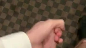 Czech twink trying to get caught jerking off in public toilet 