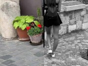 Perfect Body Teen Flashing Before Public Blowjob in Open Elevator - POV Blowjob 14/16