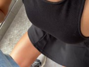 Perfect Body Teen Flashing Before Public Blowjob in Open Elevator - POV Blowjob 16/16